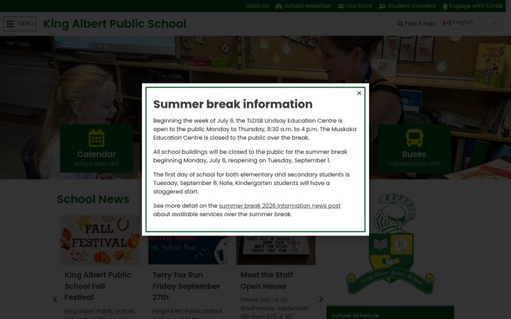 Snímek obrazovky kap.tldsb.on.ca