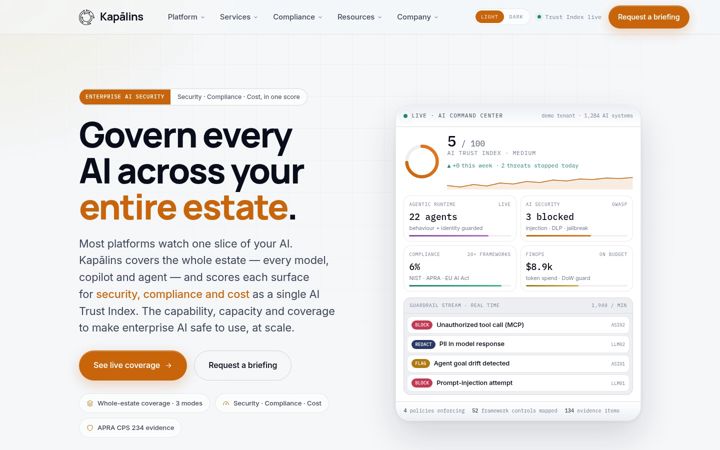 Screenshot of kapalins.com