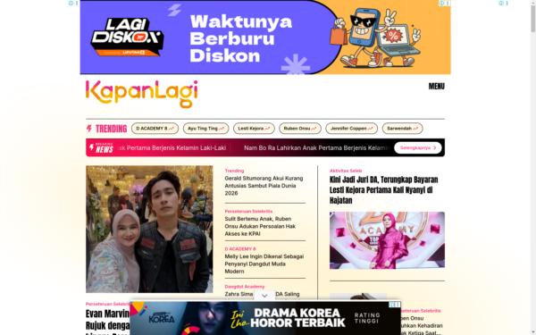 Screenshot of kapanlagi.com