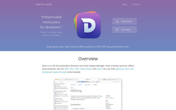 Screenshot of kapeli.com
