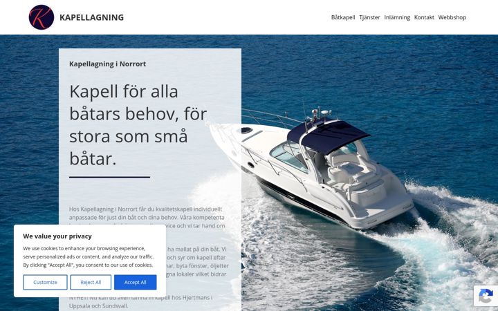 Screenshot of kapellagning.se