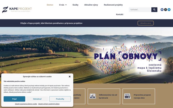 Screenshot of kapeprojekt.sk