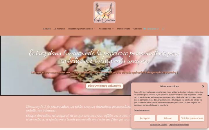 Screenshot of kaphcreations.fr