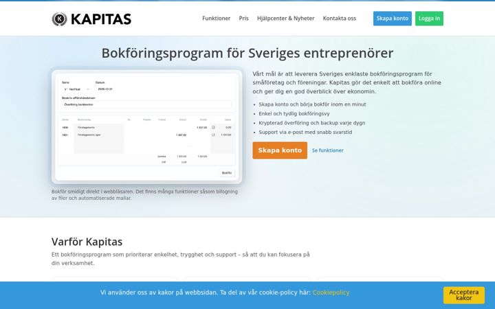 Screenshot of kapitas.se