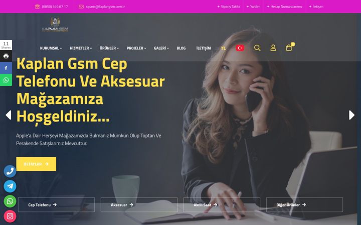 Screenshot of kaplanbilisim.net