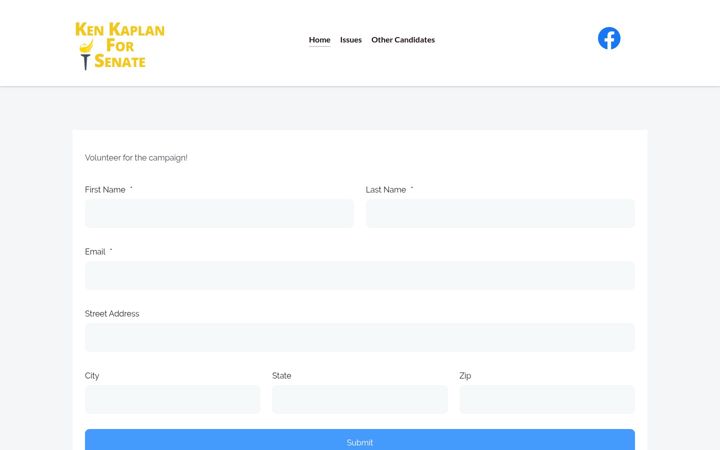 Screenshot of kaplanforsenate.com