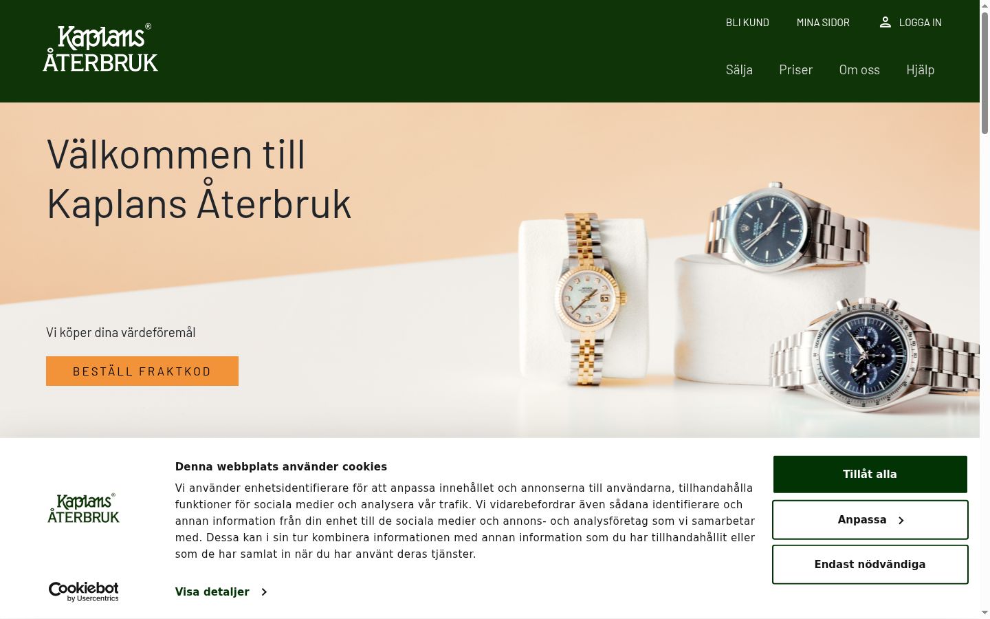Screenshot tal-banner tal-kunsens muri qabel kwalunkwe interazzjoni