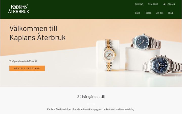 Screenshot of kaplansaterbruk.se