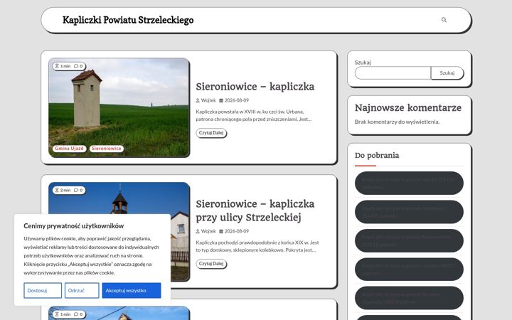 Screenshot of kapliczkistrzeleckie.pl