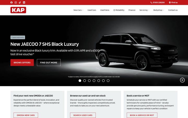 Screenshot of kapmotorgroup.co.uk