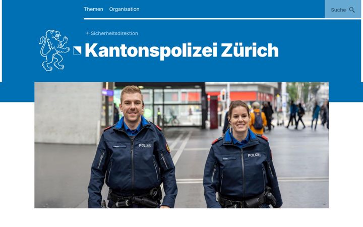 Screenshot of kapo.zh.ch