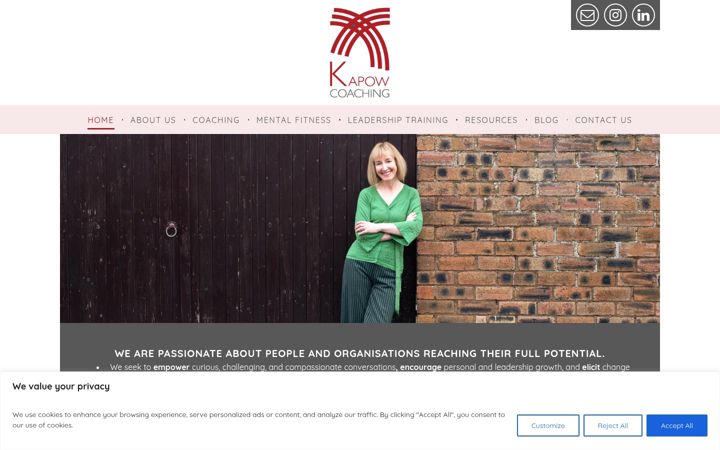 Screenshot of kapowcoaching.com