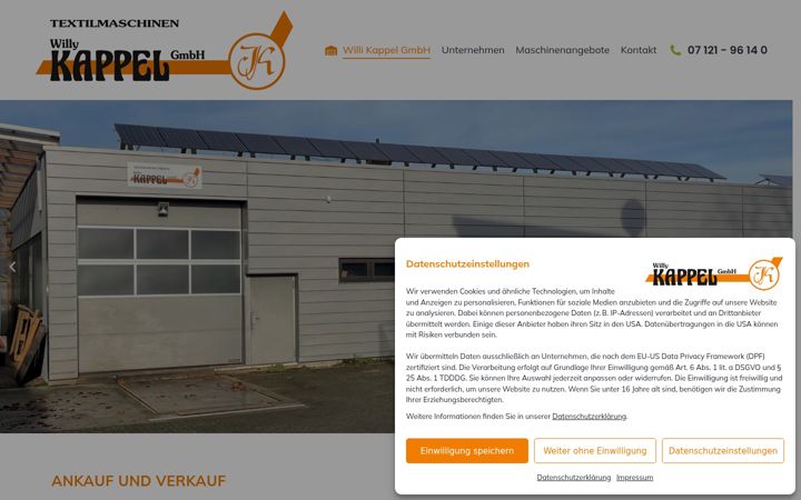 Screenshot of kappel-textilmaschinen.de