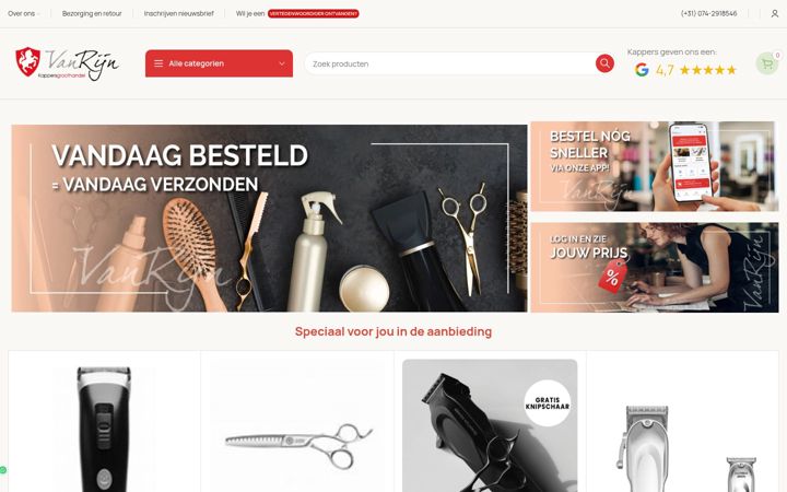 Screenshot of kappersgroothandel.nl