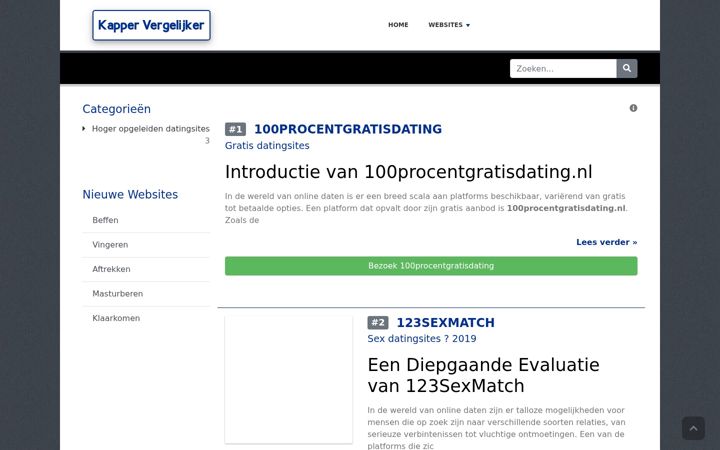 Screenshot of kappervergelijker.nl