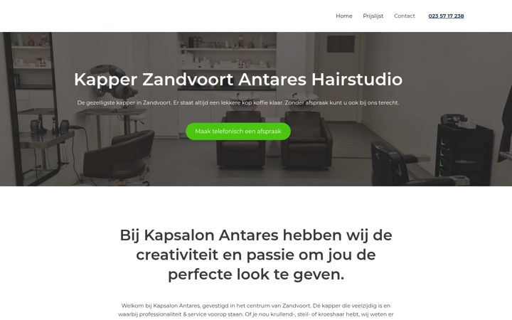 Screenshot of kapperzandvoort.nl