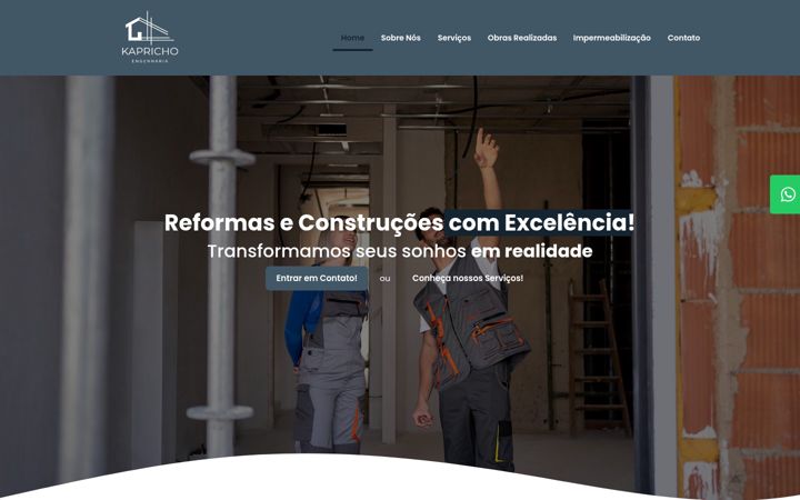 Screenshot of kaprichoengenharia.com.br