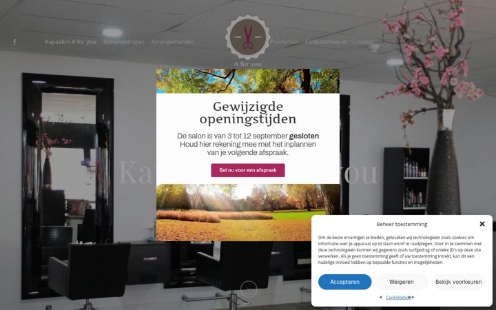 Screenshot of kapsalon-aforyou.nl