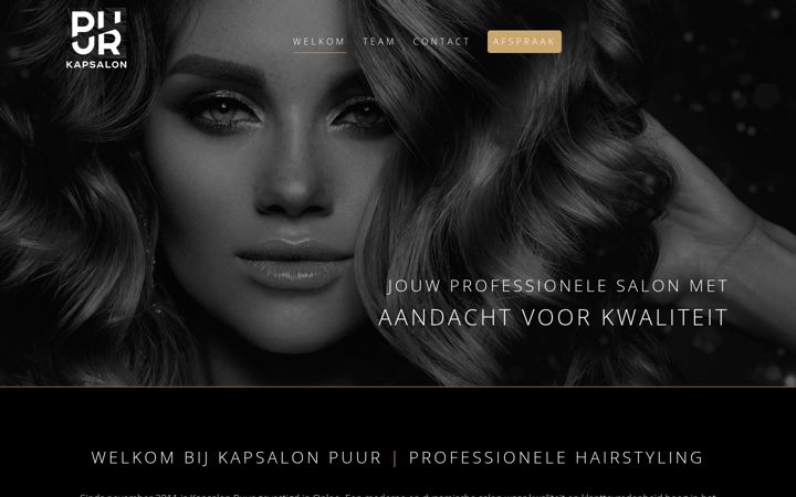 Screenshot of kapsalon-puur.nl