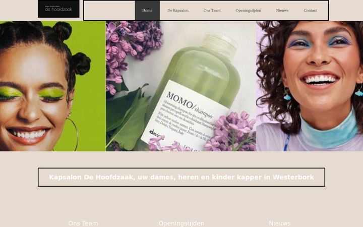 Screenshot of kapsalondehoofdzaak.nl