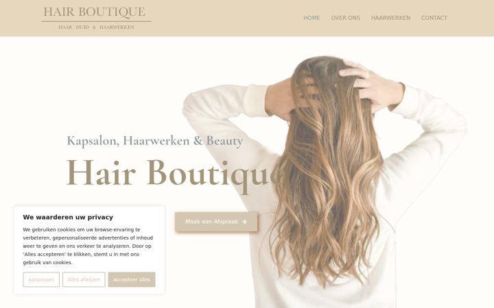 Screenshot of kapsalonhairboutique.be