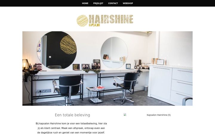 Screenshot of kapsalonhairshine.be
