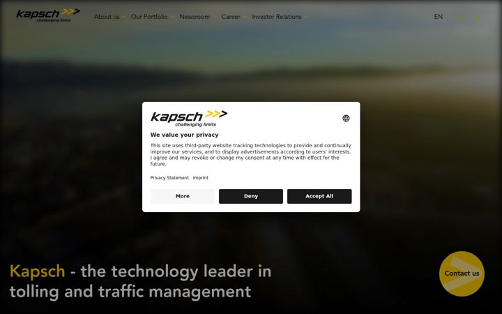 Screenshot of kapsch.net