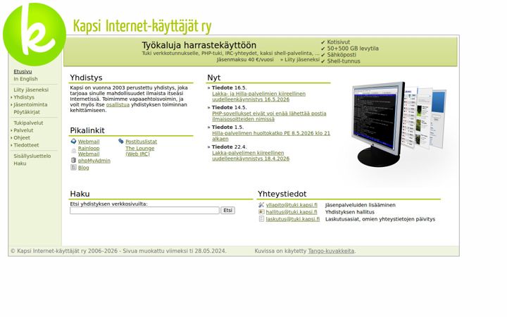 Ekraanipilt saidist kapsi.fi