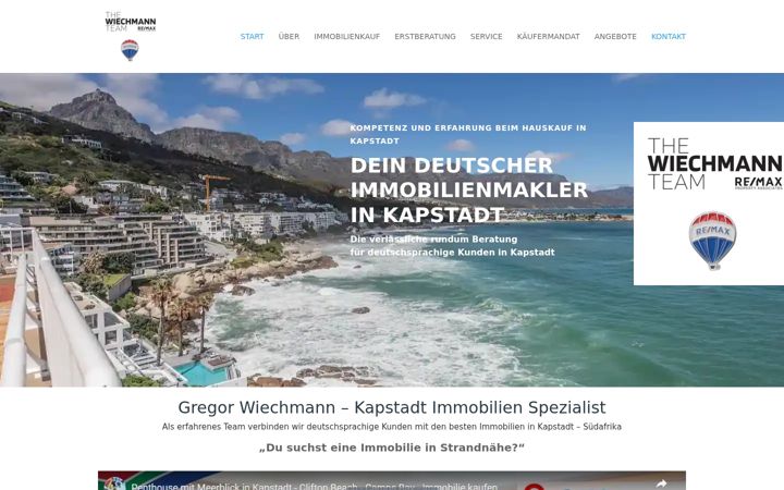 Snímek obrazovky kapstadt-immobilien.info