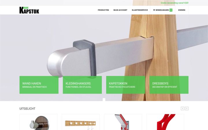 Screenshot of kapstokhaak.nl