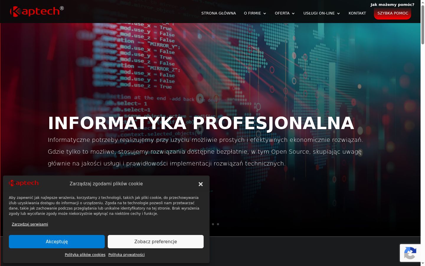 Screenshot of the consent banner shown before any interaction