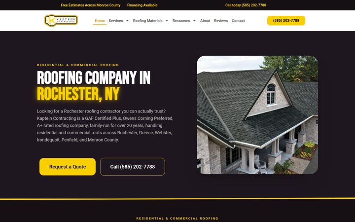 Screenshot of kapteincontracting.com