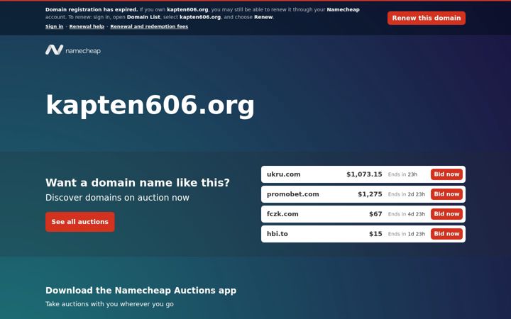 Screenshot of kapten606.org