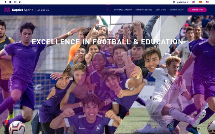 Skærmbillede af kaptivasportsacademy.com