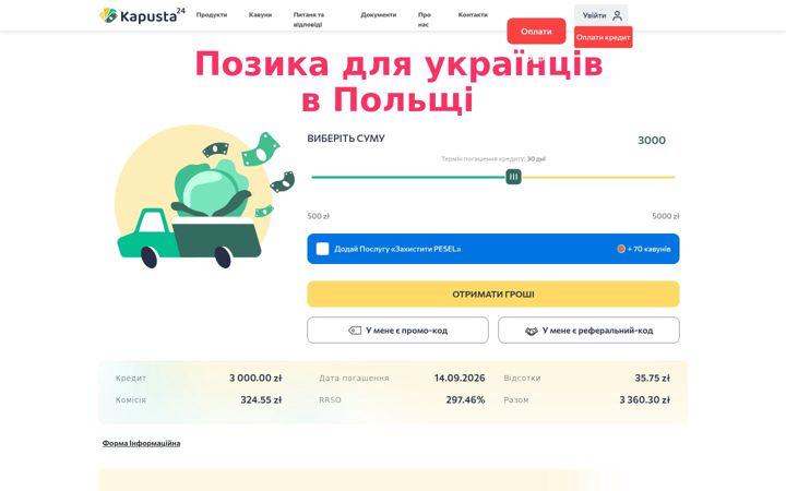 Screenshot of kapusta24.pl