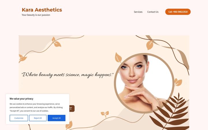 Screenshot of kara-aesthetics.com