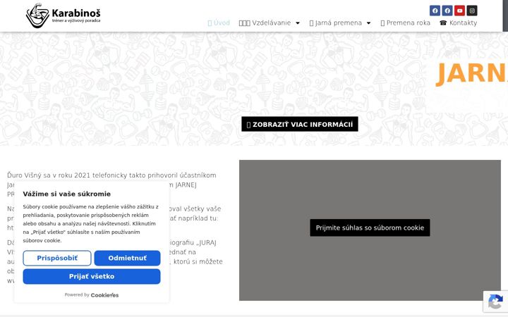 Screenshot of karabinos.sk