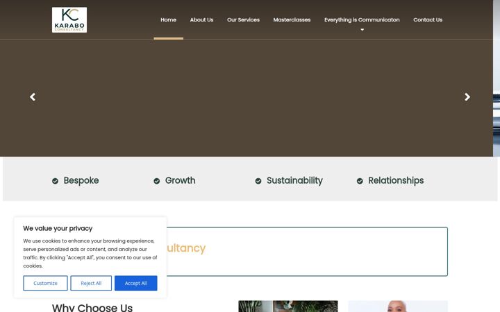 Screenshot of karaboconsultancy.com