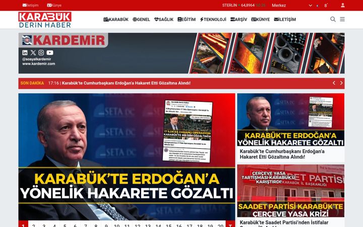 Screenshot of karabukderinhaber.com