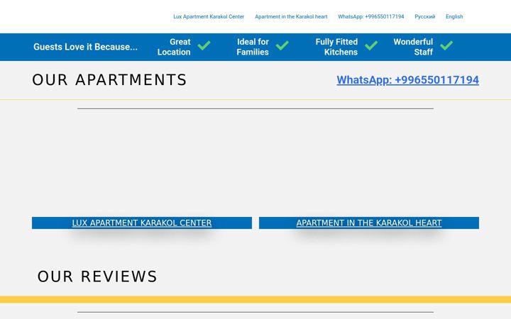 Screenshot of karakol-apartments.com