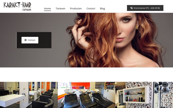 Screenshot of karakt-hair.nl