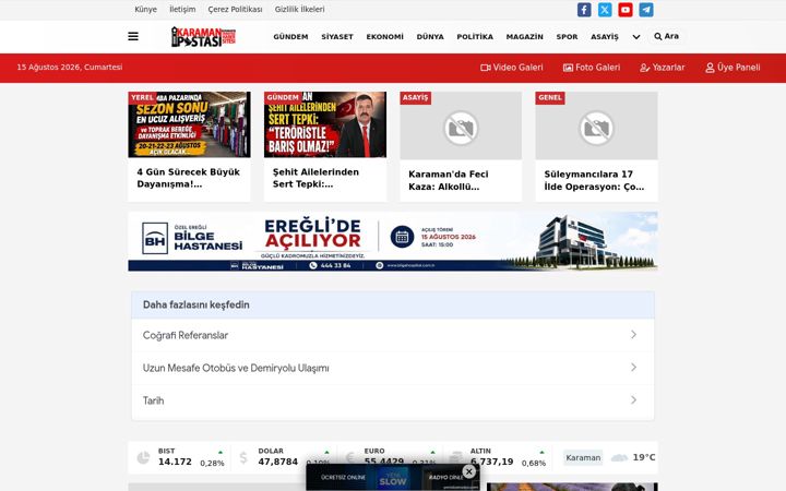 Screenshot of karamanpostasi.com