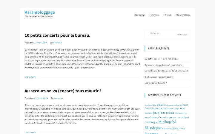 Screenshot of karambloggage.com