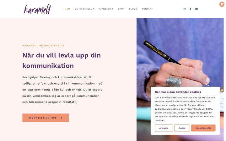 Screenshot of karamellkommunikation.se