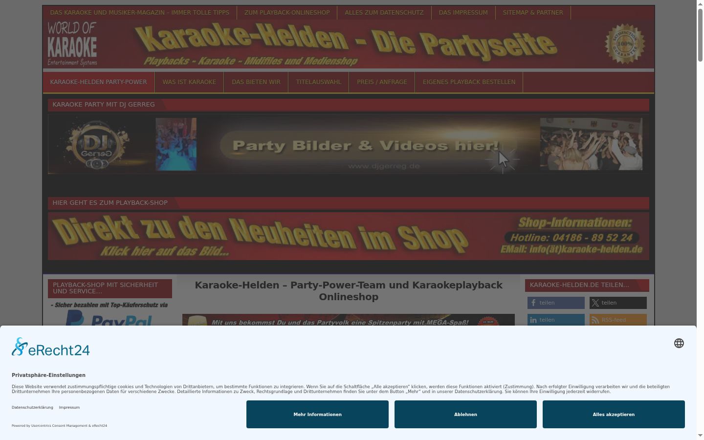 Screenshot του banner συγκατάθεσης που εμφανίστηκε πριν από οποιαδήποτε αλληλεπίδραση