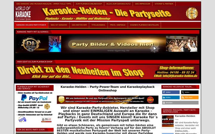 Screenshot of karaoke-helden.de