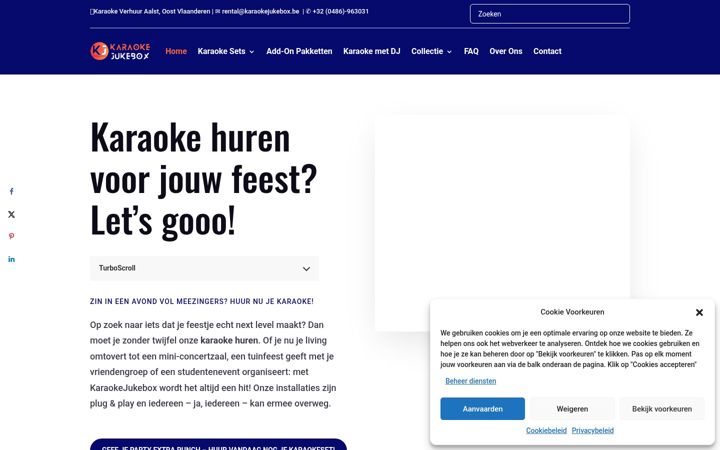 Screenshot of karaokejukebox.be