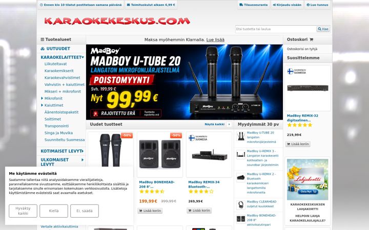 Screenshot of karaokekeskus.com