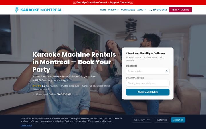 Screenshot of karaokerentalmontreal.com