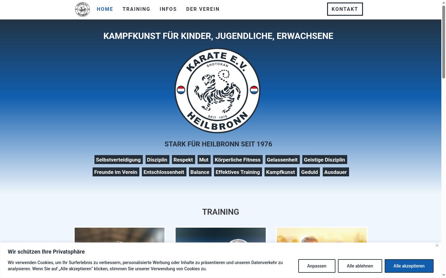 Screenshot tal-banner tal-kunsens muri qabel kwalunkwe interazzjoni